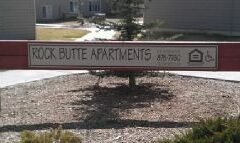 Rock Butte Apartments sign